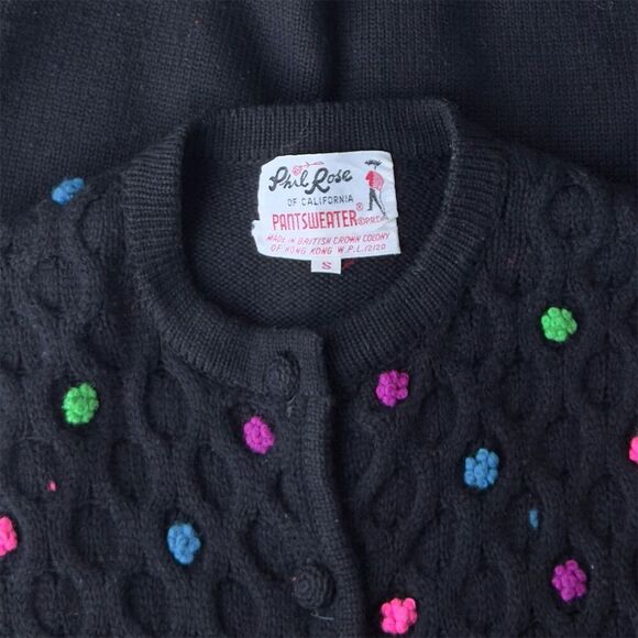 Vintage Phil Rose Women's Pom Pom Pullover Sweater Multicolor Size S - Picture 5 of 6